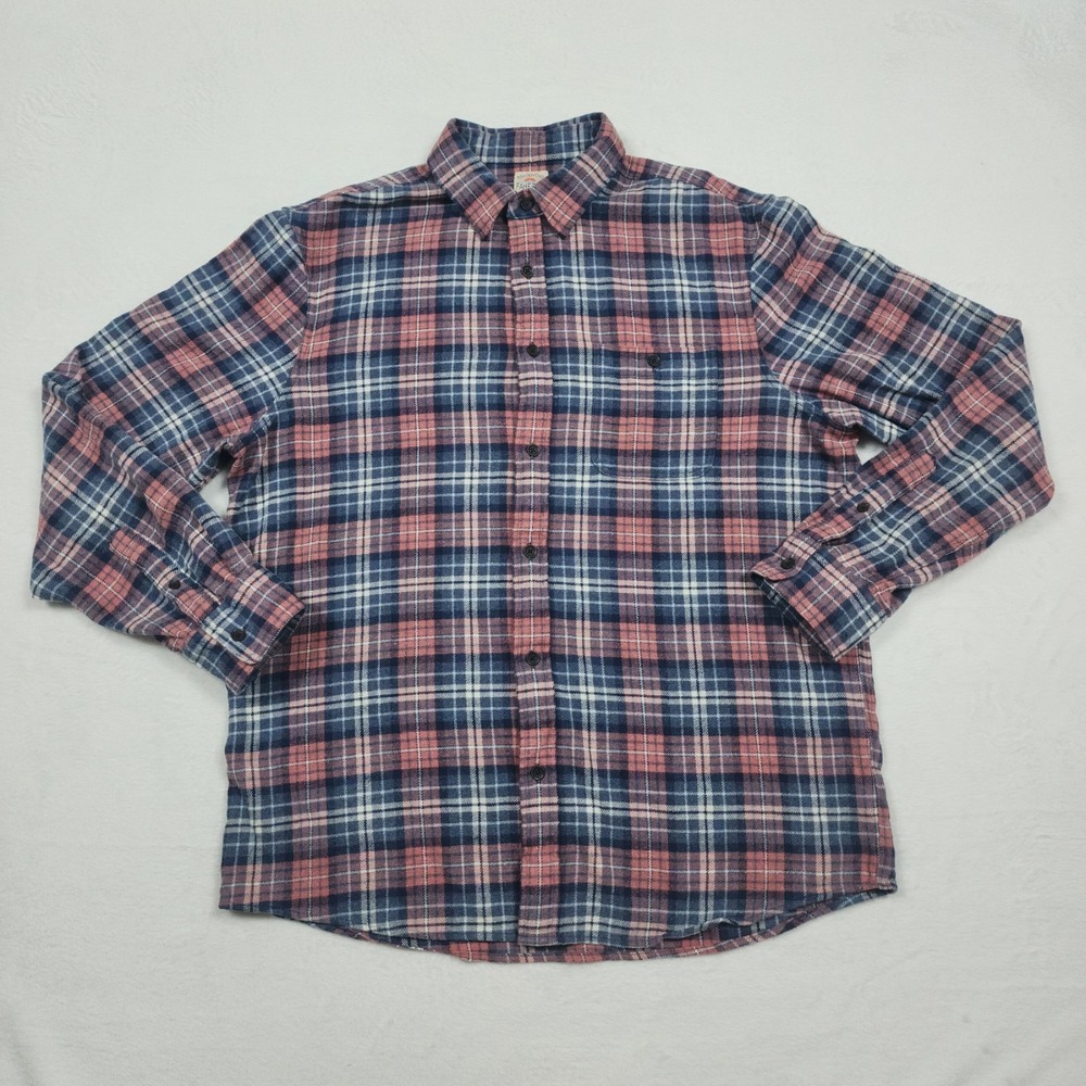 Faherty Button Up Shirt Mens XL Blue Plaid Organic Cotton The movement